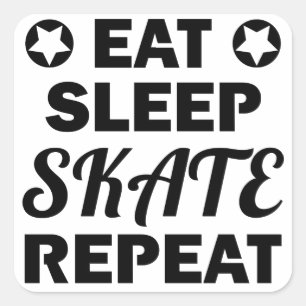 Sticker Carré Mangez Sleep Skate Repeate, Roller Derby