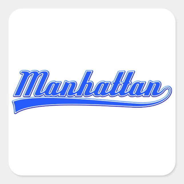 Sticker Carré Manhattan avec lave (Devant)