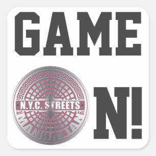 Sticker Carré Manhole Covers Manhattan
