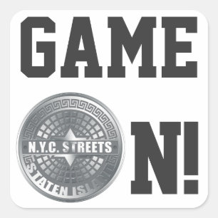 Sticker Carré Manhole Staten Island Grey