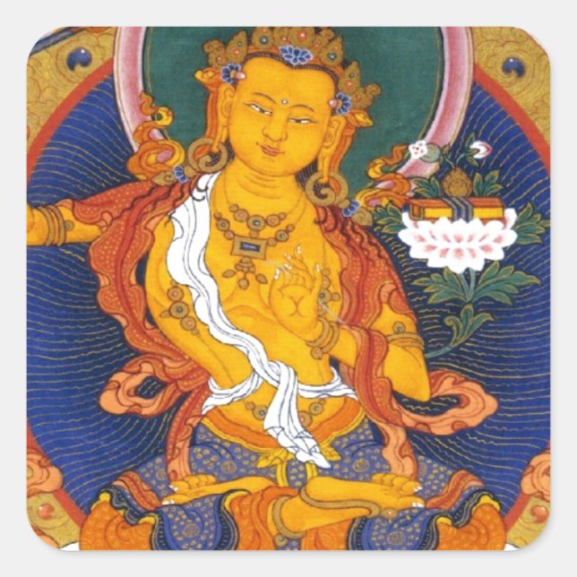 STICKER CARRÉ MANJUSHRI TIBET MYTHOLOGIE (Devant)