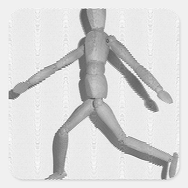 Sticker Carré Mannequin humain en bois (Devant)