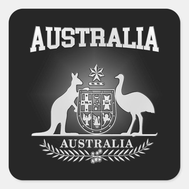 Sticker Carré Manteau de l'Australie des bras (Devant)
