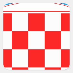 Sticker Carré Manteau des bras de la Croatie, emblème croate,