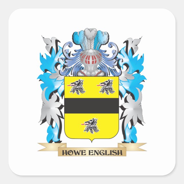 Sticker Carré Manteau des bras Howe-Anglais - crête de famille (Devant)