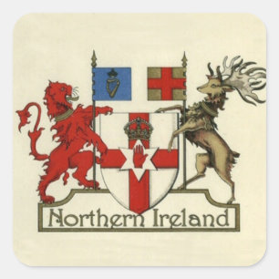 Sticker Carré Manteau des bras pour l'Irlande du Nord