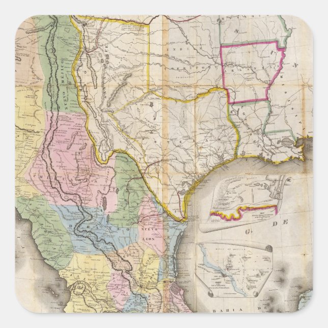 Sticker Carré Mapa de los Estados Unidos De Mejico (Devant)
