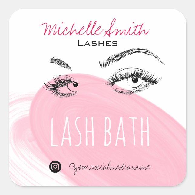 Sticker Carré Maquillage Artiste Lashes Brosses Black Rose Lash  (Devant)