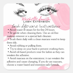 Sticker Carré Maquillage Artiste Lashes Brosses Instructions