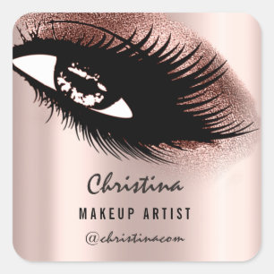 Sticker Carré Maquillage Artiste Parties scintillant Eyelashes R