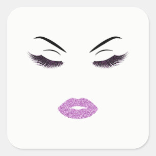 Sticker Carré Maquillage avec effet parties scintillant