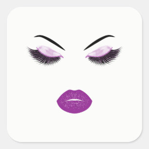 Sticker Carré Maquillage avec l'effet de parties scintillantes