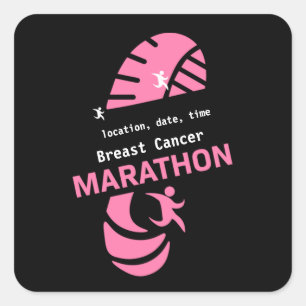 Sticker Carré Marathon de charité événement promotionnel merchan