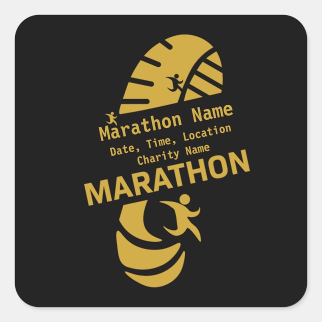 Sticker Carré Marathon de charité promotion de marchandises T-S (Devant)