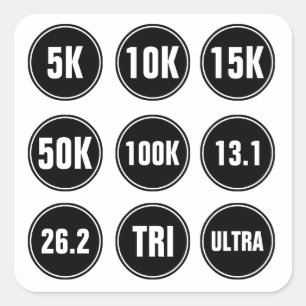 Sticker Carré Marathon en cours, Triathlon, 5K, 10K...