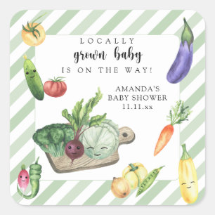 Sticker Carré Marché de bébé de producteurs locaux Baby Shower