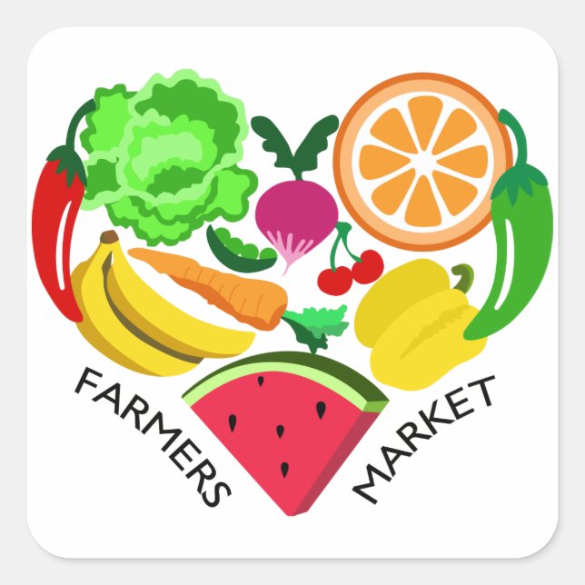 Sticker Carré Marché des agriculteurs (Devant)