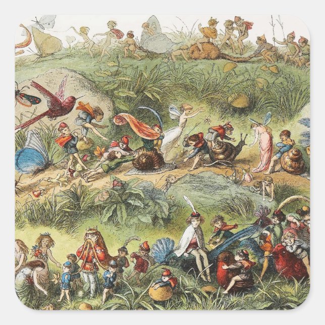 Sticker Carré Marche triomphale de l'Elfe Roi, Fées, Goblins (Devant)