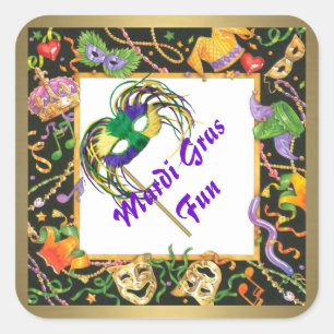 Sticker Carré Mardi Gras