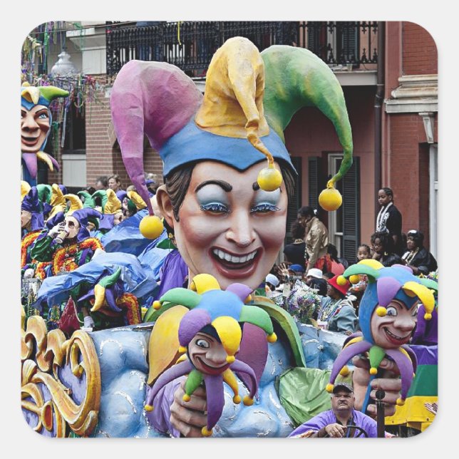 Sticker Carré Mardi Gras de la Nouvelle-Orléans (Devant)
