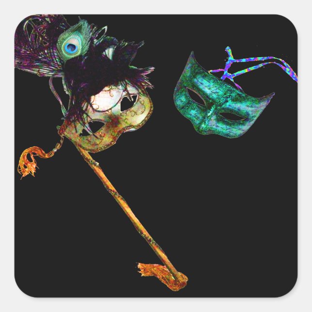 STICKER CARRÉ MARDI GRAS MASQUERADE (Devant)