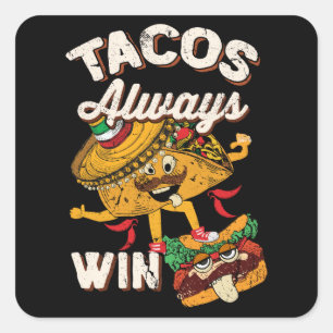 Sticker Carré Mardi Taco Cinco de Mayo Taco Taco Graphic