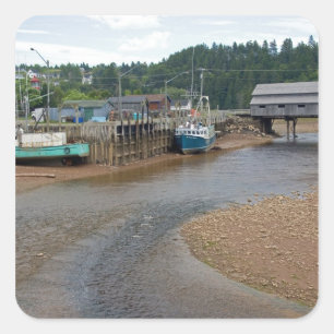 Sticker Carré Marée basse à la baie de Fundy à St. Martins, Nouv
