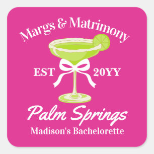 Sticker Carré Margs et Matrimony Margaritas Enterrement de Vie d