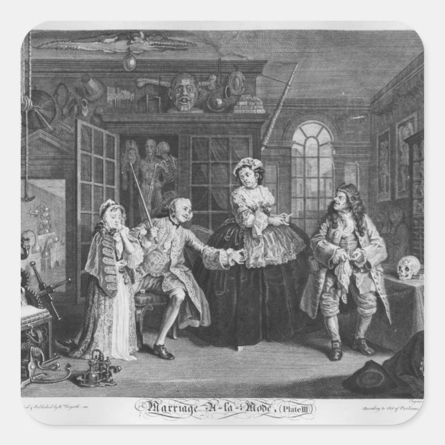 Sticker Carré Mariage à la mode (Devant)