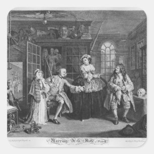 Sticker Carré Mariage à la mode