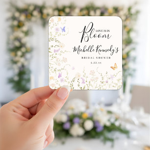 Sticker Carré Mariage aquarelle floral Love Is In Bloom Salle de