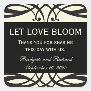 Sticker Carré Mariage Art déco   de paquets de semences Étiquett