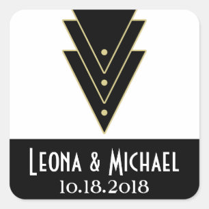 Sticker Carré Mariage Art déco moderne de Tuxedo