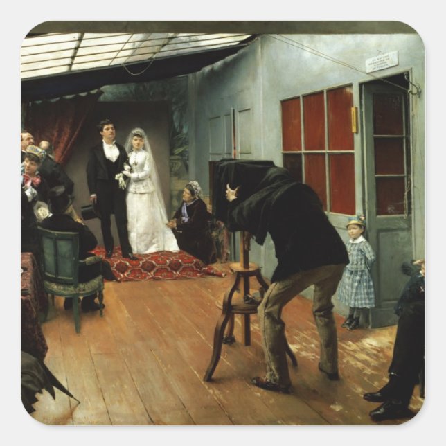 Sticker Carré Mariage au Photographe, 1878-9 (Devant)