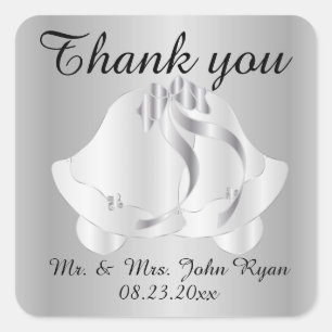 Sticker Carré Mariage Bells - Merci