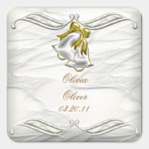 Sticker Carré Mariage blanc