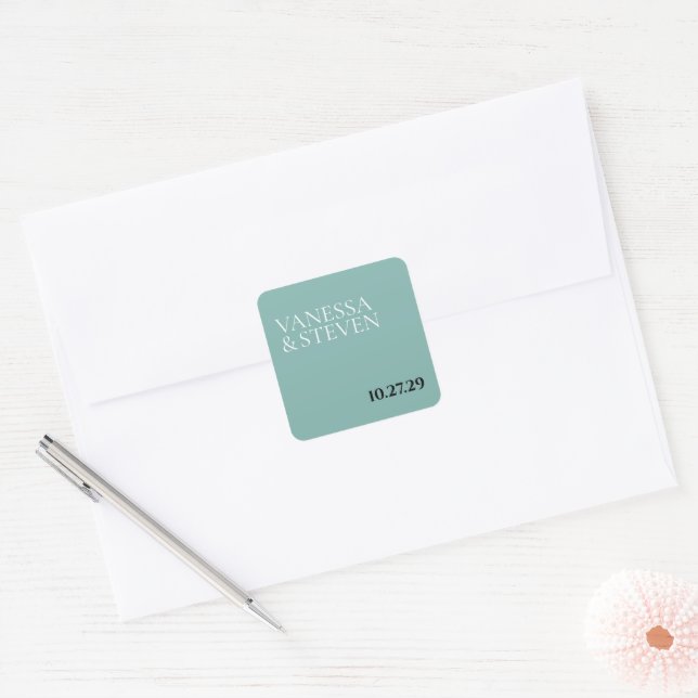 Sticker Carré Mariage Boho (Enveloppe)
