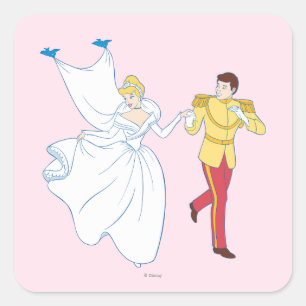 Sticker Carré Mariage Cendrillon