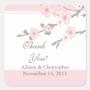 Sticker Carré Mariage Cherry Blossom