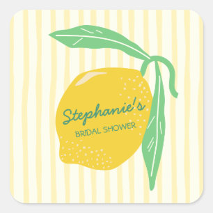 Sticker Carré Mariage Citron Jaune & Vert Frais de Mariée