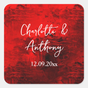 Sticker Carré Mariage Creative Abstrait Artwork rouge