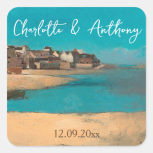 Sticker Carré Mariage Creative Village Sea Sky impressionniste