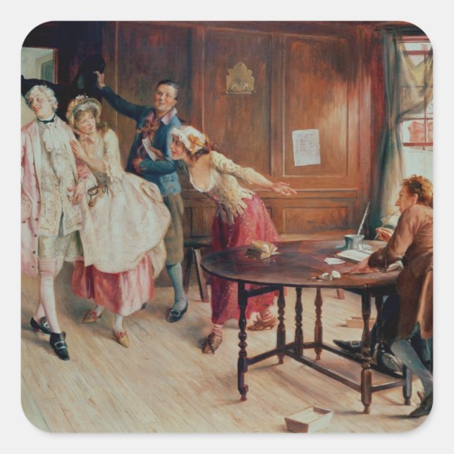 Sticker Carré Mariage dans Fleet Street, 1898 (huile sur toile) (Devant)