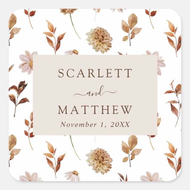 Sticker Carré Mariage de automne (Devant)