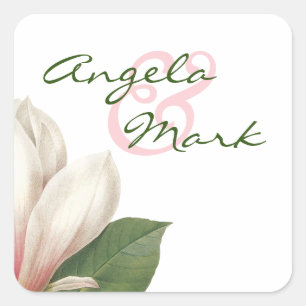 Sticker Carré Mariage de fleurs du sud de Magnolia   Rose et bla