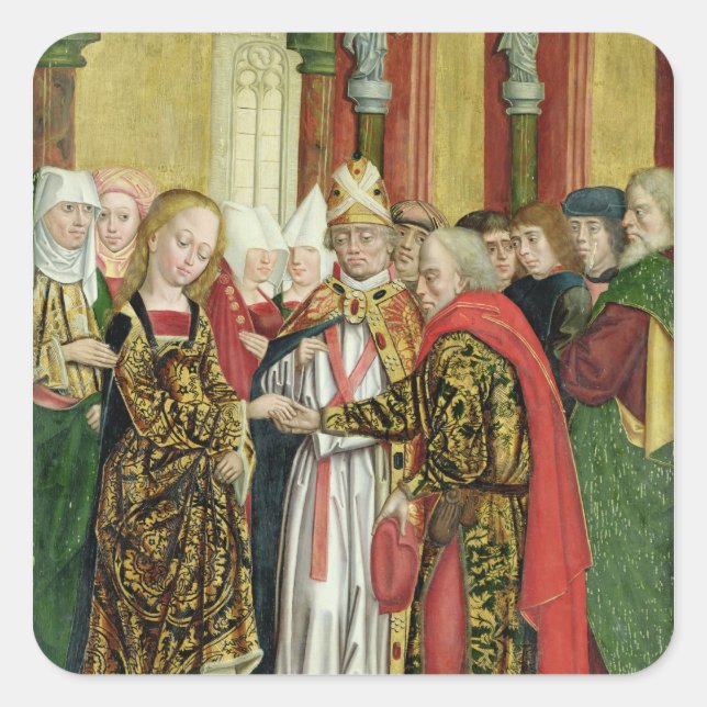 Sticker Carré Mariage de la Vierge, de l'autel du Dôme, 1499 (Devant)