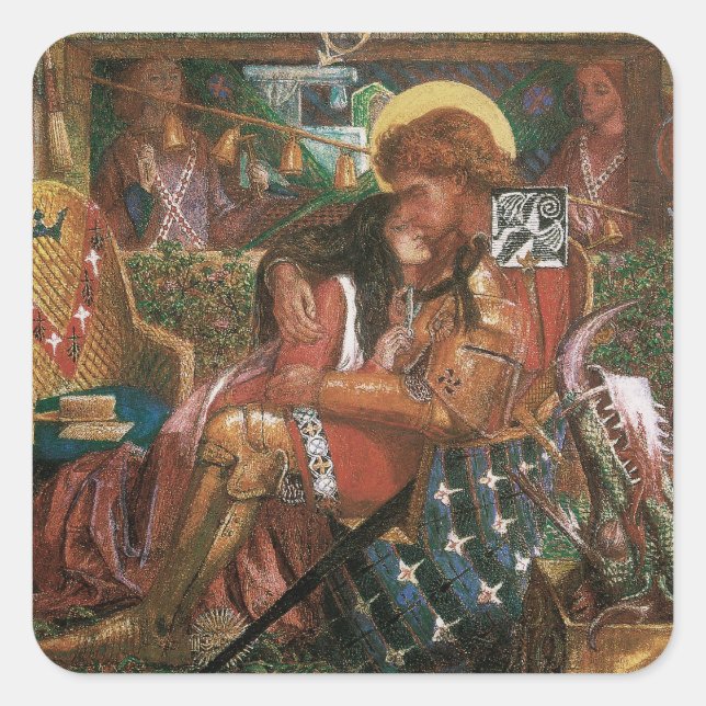 Sticker Carré Mariage de Saint Georges et de la princesse Sabra  (Devant)