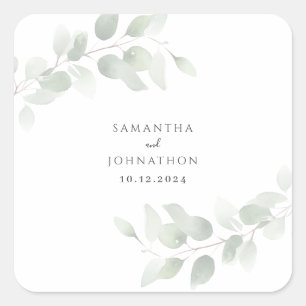 Sticker Carré Mariage de verdure Eucalyptus