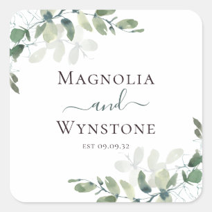 Sticker Carré Mariage de verdure Eucalyptus