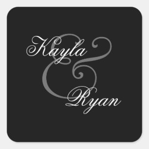 Sticker Carré Mariage d'enveloppe noire